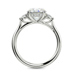 Load image into Gallery viewer, Juliet Round Cut Trilogy Pave 4 Prong Claw Set Engagement Ring Setting - Nivetta