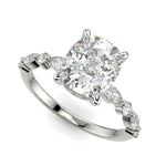 Load image into Gallery viewer, Julija Cushion Cut Hidden Halo Shared Prong Claw Set Ring - Nivetta