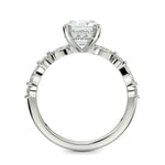 Load image into Gallery viewer, Julija Emerald Cut Hidden Halo Shared Prong Engagement Ring - Nivetta