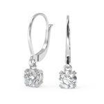 Load image into Gallery viewer, Kaila Round Cut Double Prong Earrings Leverback - Nivetta