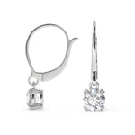 Load image into Gallery viewer, Kaila Round Cut Double Prong Earrings Leverback - Nivetta