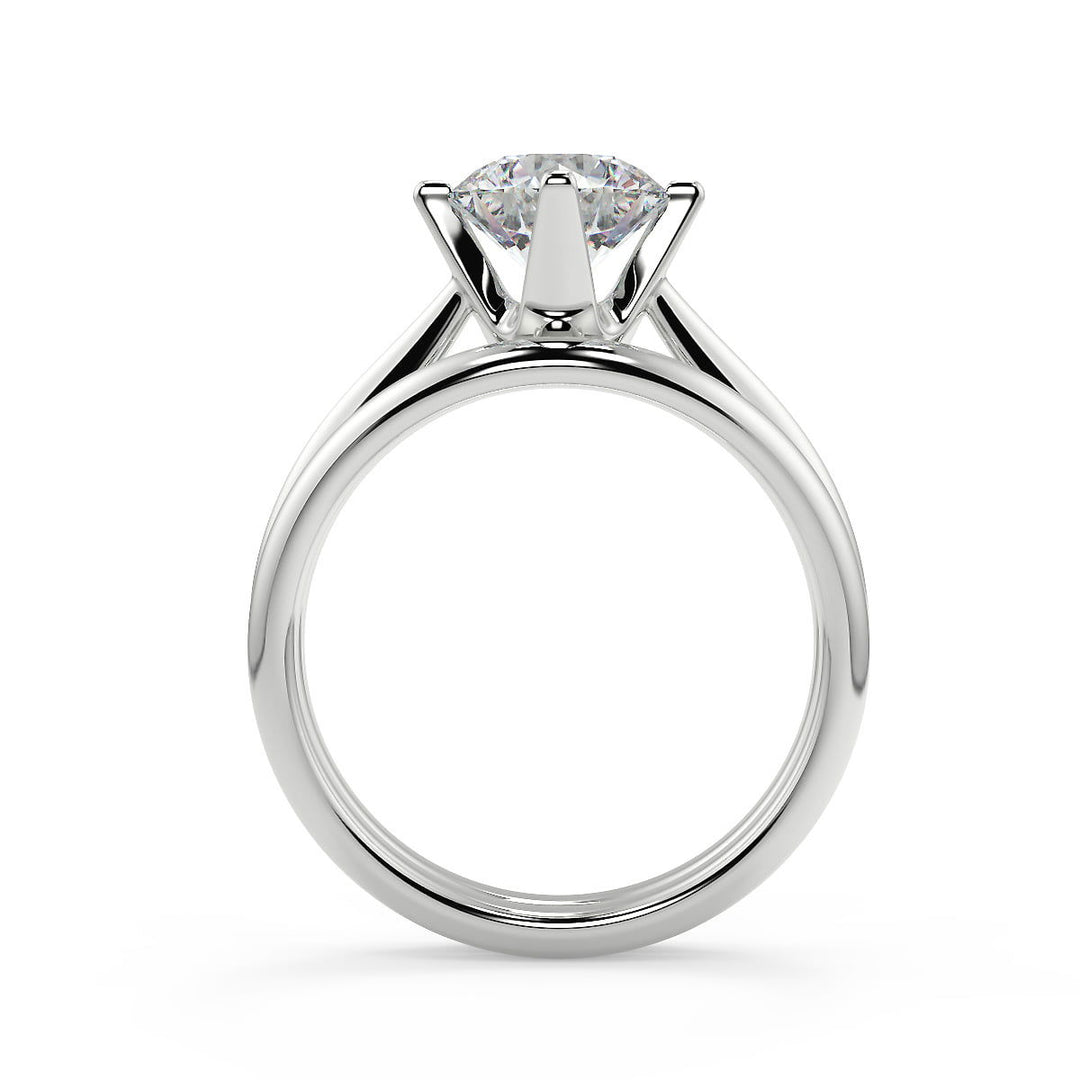 Kaitlyn 4 Prong Solitaire Round Cut Diamond Engagement Ring - Nivetta