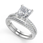 Load image into Gallery viewer, Kamryn French Pave Classic Princess Cut Diamond Engagement Ring - Nivetta