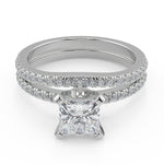 Load image into Gallery viewer, Kamryn French Pave Classic Princess Cut Diamond Engagement Ring - Nivetta