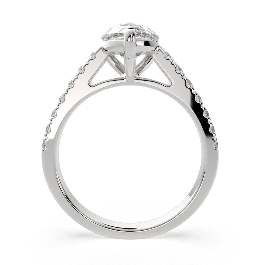 Karina Pear Cut Pave 6 Prong Engagement Ring Setting - Nivetta