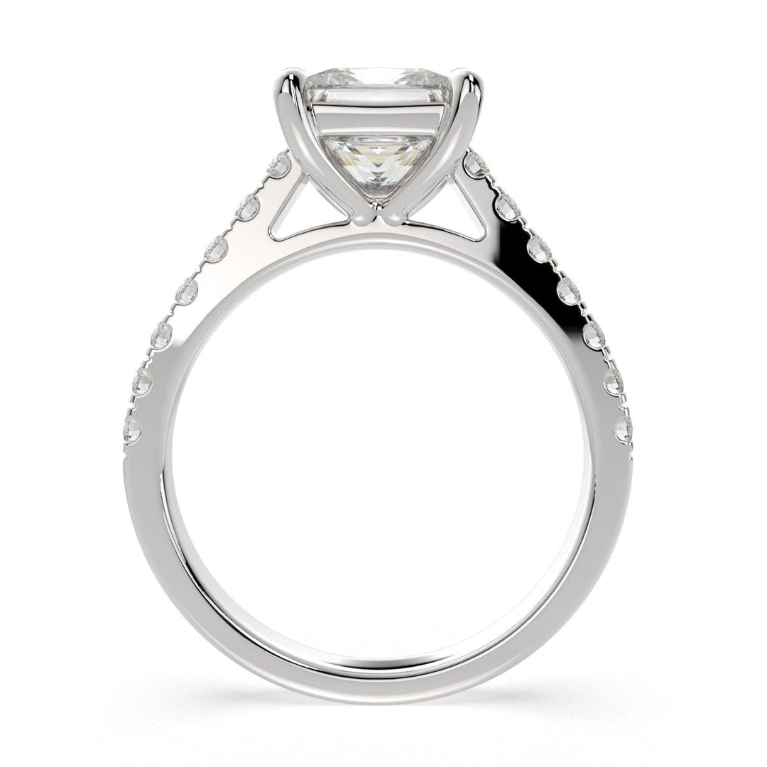 Karina Princess Cut Pave 6 Prong Engagement Ring Setting - Nivetta