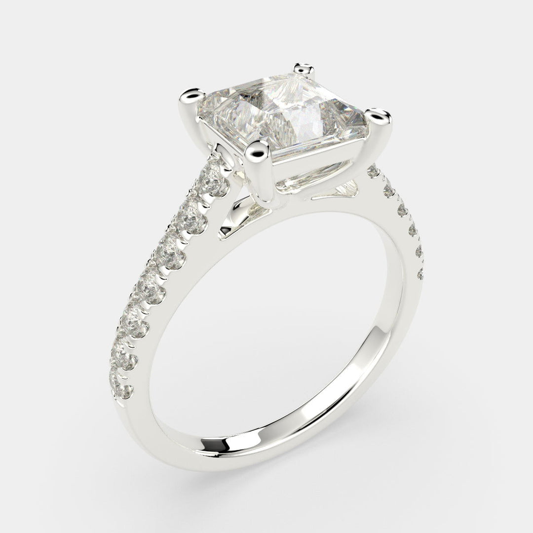 Karina Princess Cut Pave 6 Prong Engagement Ring Setting - Nivetta