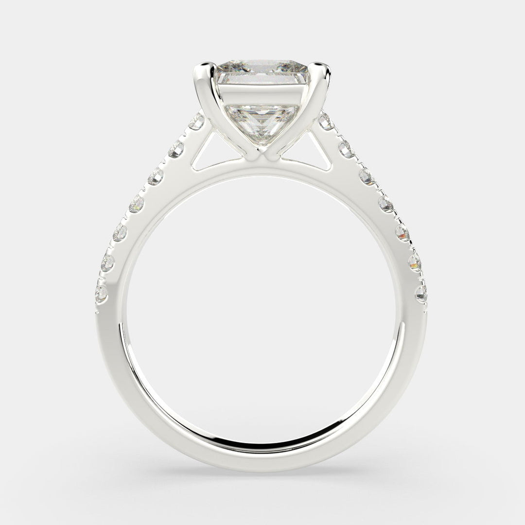 Karina Princess Cut Pave 6 Prong Engagement Ring Setting - Nivetta