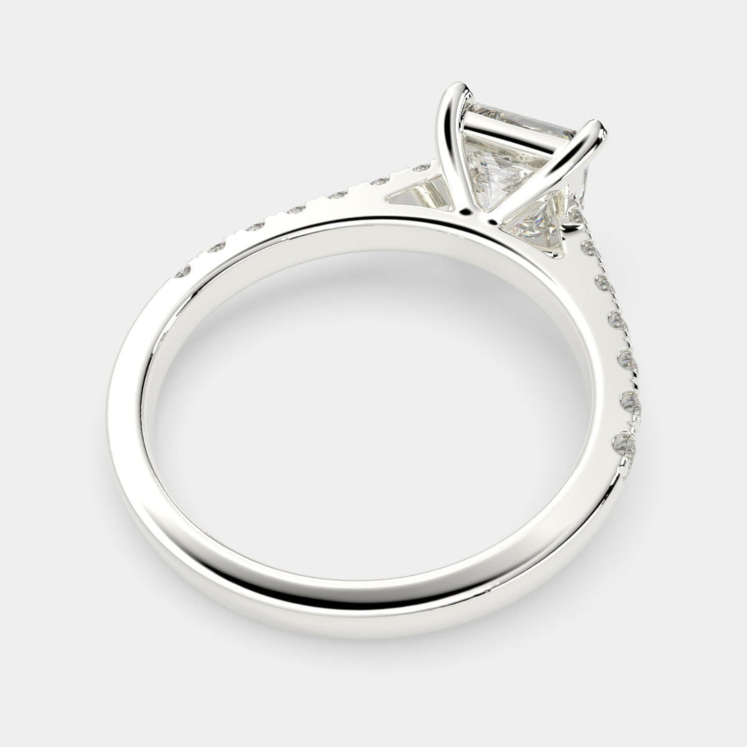 Karina Princess Cut Pave 6 Prong Engagement Ring Setting - Nivetta