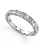 Load image into Gallery viewer, Karissa Bar Set 3 Sided Pave Cushion Cut Diamond Engagement Ring - Nivetta