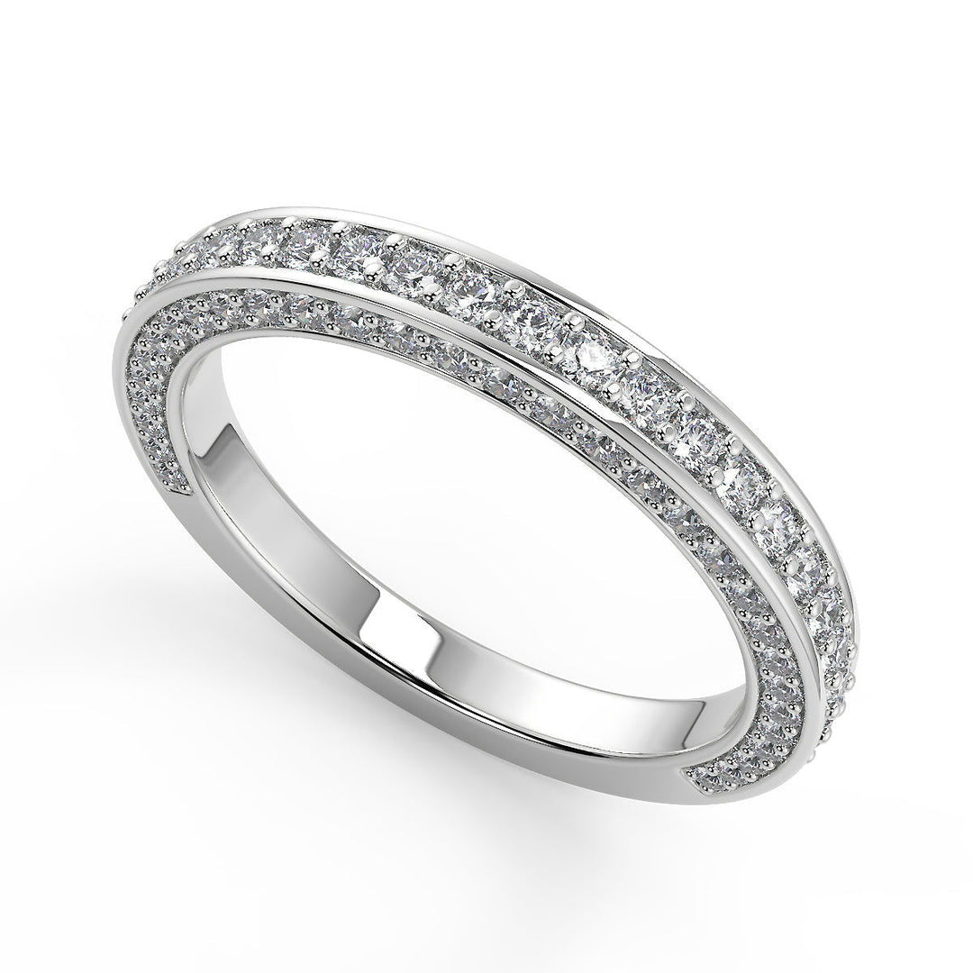 Karissa Bar Set 3 Sided Pave Cushion Cut Diamond Engagement Ring - Nivetta