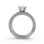 Load image into Gallery viewer, Karissa Bar Set 3 Sided Pave Cushion Cut Diamond Engagement Ring - Nivetta