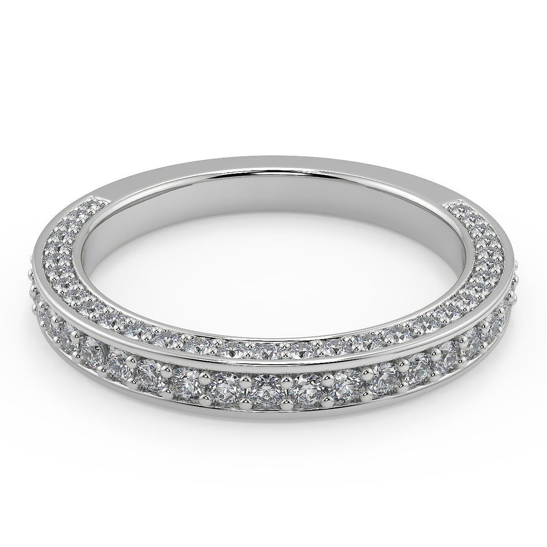 Karissa Bar Set 3 Sided Pave Cushion Cut Diamond Engagement Ring - Nivetta