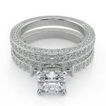 Load image into Gallery viewer, Karissa Bar Set 3 Sided Pave Cushion Cut Diamond Engagement Ring - Nivetta