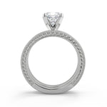 Load image into Gallery viewer, Karlee Hand Carved Milgrain Solitaire Cushion Cut Diamond Engagement Ring - Nivetta