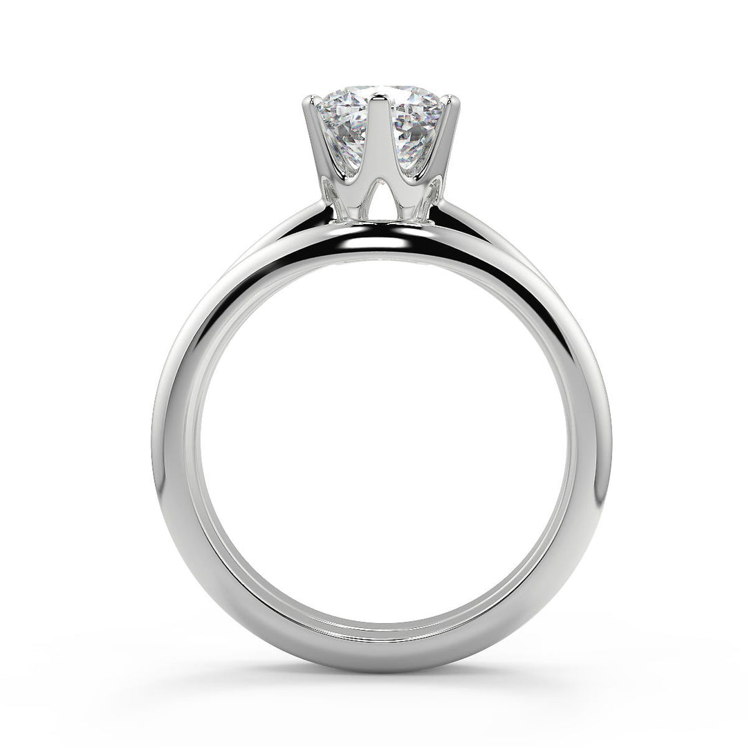 Karley 6 Prong Crown Cushion Cut Diamond Engagement Ring - Nivetta