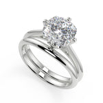 Load image into Gallery viewer, Katelyn 4 Prong Solitaire Cushion Cut Diamond Engagement Ring - Nivetta