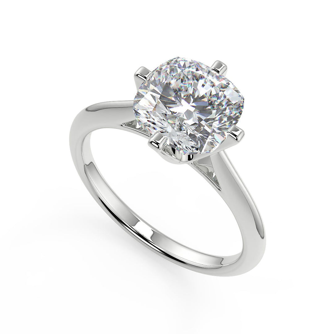 Katelyn 4 Prong Solitaire Cushion Cut Diamond Engagement Ring - Nivetta