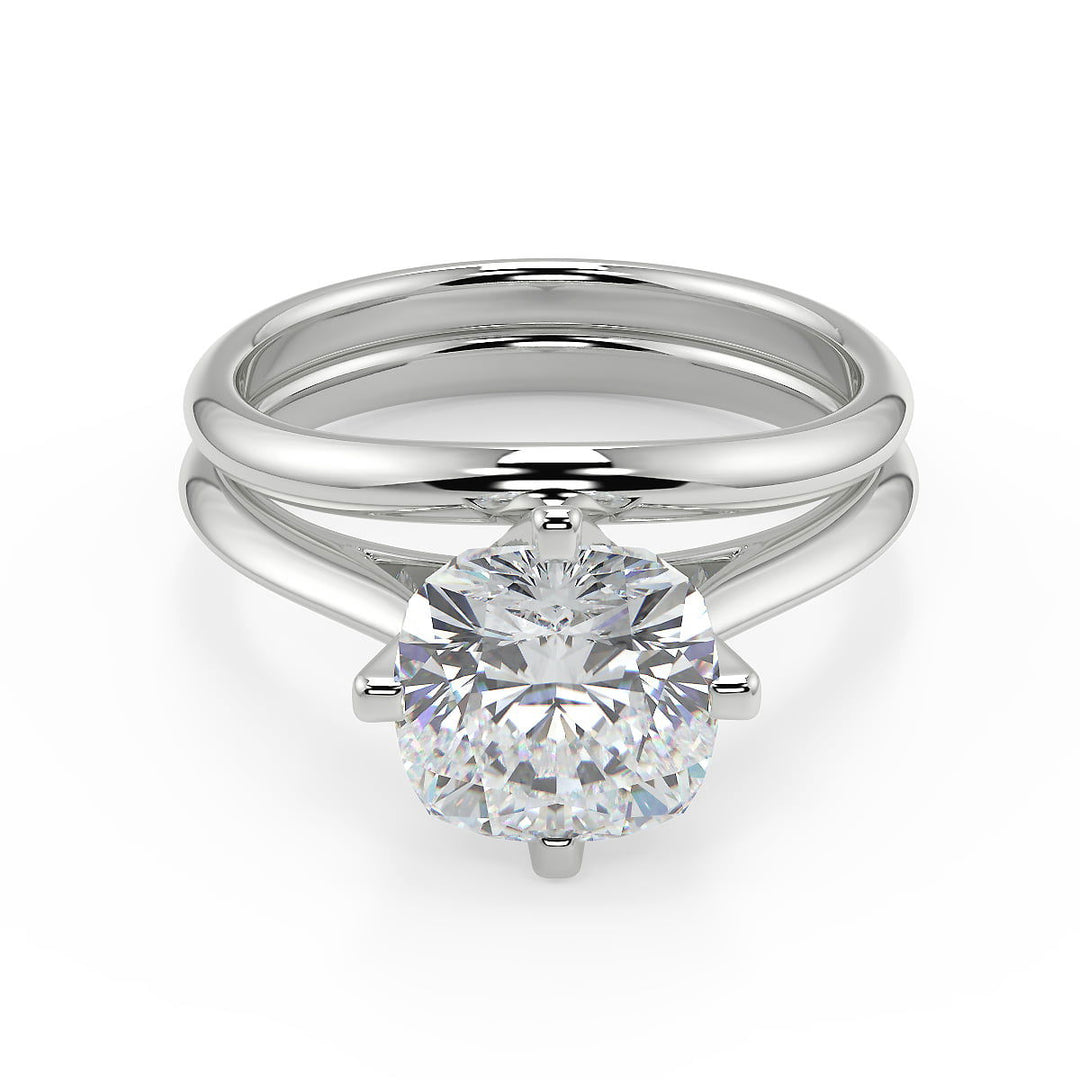 Katelyn 4 Prong Solitaire Cushion Cut Diamond Engagement Ring - Nivetta