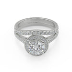 Load image into Gallery viewer, Kathryn Halo French Pave Round Cut Diamond Engagement Ring - Nivetta