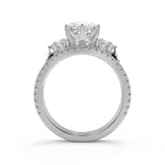 Load image into Gallery viewer, Kaylee 3 Stone French Pave Princess Cut Diamond Engagement Ring - Nivetta