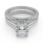 Load image into Gallery viewer, Kaylie Trellis 4 Prong Solitaire Cushion Cut Engagement Ring - Nivetta