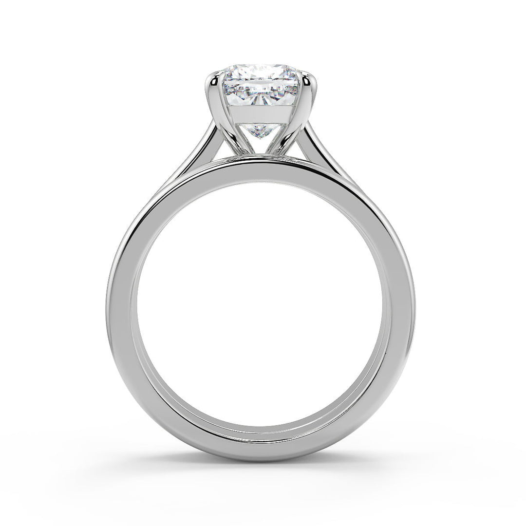 Kenya 4 Prong Basket Solitaire Cushion Cut Diamond Engagement Ring - Nivetta