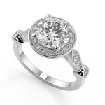 Load image into Gallery viewer, Kianna Halo Pave Set Round Cut Diamond Engagement Ring - Nivetta