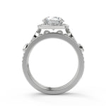 Load image into Gallery viewer, Kianna Halo Pave Set Round Cut Diamond Engagement Ring - Nivetta