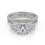 Load image into Gallery viewer, Kristin 3 Stone Solitaire Round Cut Diamond Engagement Ring - Nivetta