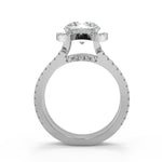 Load image into Gallery viewer, Kylie Halo Pave Split Shank Round Cut Diamond Engagement Ring - Nivetta