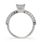 Load image into Gallery viewer, Lavinia Emerald Cut Side Stone 4 Prong Engagement Ring Setting - Nivetta