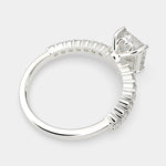 Load image into Gallery viewer, Lavinia Emerald Cut Side Stone 4 Prong Engagement Ring Setting - Nivetta