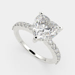 Load image into Gallery viewer, Lavinia Heart Cut Side Stone 4 Prong Engagement Ring Setting - Nivetta