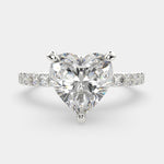 Load image into Gallery viewer, Lavinia Heart Cut Side Stone 4 Prong Engagement Ring Setting - Nivetta