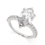 Load image into Gallery viewer, Lavinia Marquise Cut Side Stone 4 Prong Engagement Ring Setting - Nivetta