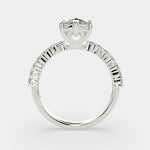 Load image into Gallery viewer, Lavinia Marquise Cut Side Stone 4 Prong Engagement Ring Setting - Nivetta