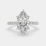 Load image into Gallery viewer, Lavinia Marquise Cut Side Stone 4 Prong Engagement Ring Setting - Nivetta
