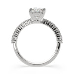 Load image into Gallery viewer, Lavinia Oval Cut Side Stone 4 Prong Engagement Ring Setting - Nivetta