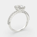 Load image into Gallery viewer, Lavinia Oval Cut Side Stone 4 Prong Engagement Ring Setting - Nivetta