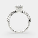 Load image into Gallery viewer, Lavinia Oval Cut Side Stone 4 Prong Engagement Ring Setting - Nivetta