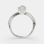 Load image into Gallery viewer, Lavinia Pear Cut Side Stone 4 Prong Engagement Ring Setting - Nivetta