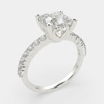 Load image into Gallery viewer, Lavinia Princess Cut Side Stone 4 Prong Engagement Ring Setting - Nivetta