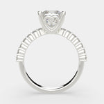 Load image into Gallery viewer, Lavinia Princess Cut Side Stone 4 Prong Engagement Ring Setting - Nivetta