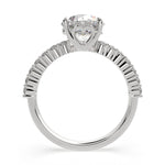 Load image into Gallery viewer, Lavinia Round Cut Side Stone 4 Prong Engagement Ring Setting - Nivetta