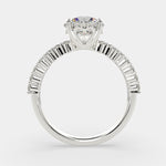 Load image into Gallery viewer, Lavinia Round Cut Side Stone 4 Prong Engagement Ring Setting - Nivetta
