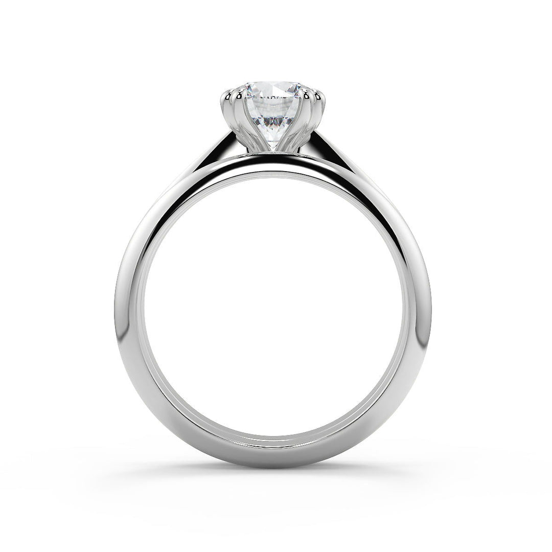 Laylah Double Prong Solitaire Round Cut Diamond Engagement Ring - Nivetta