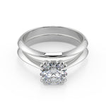 Load image into Gallery viewer, Laylah Double Prong Solitaire Round Cut Diamond Engagement Ring - Nivetta