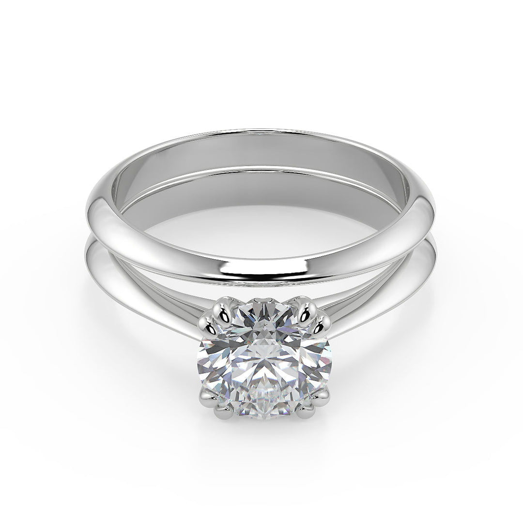 Laylah Double Prong Solitaire Round Cut Diamond Engagement Ring - Nivetta