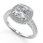 Load image into Gallery viewer, Lilianna Pave Halo Cushion Cut Diamond Engagement Ring - Nivetta